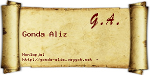 Gonda Aliz névjegykártya